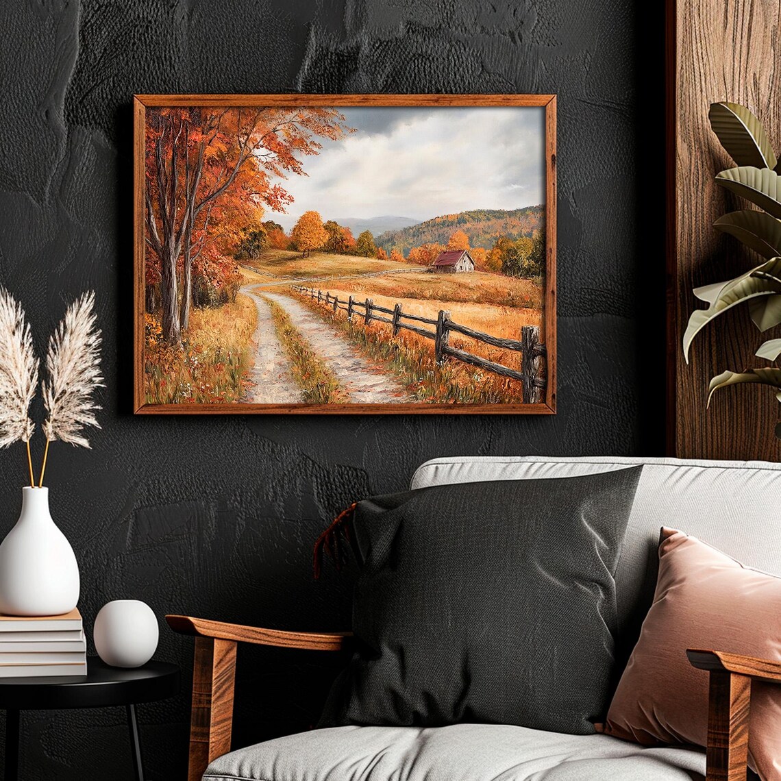 Autumn Cottage Landscape Print, Vintage Farmhouse Decor - Image 6