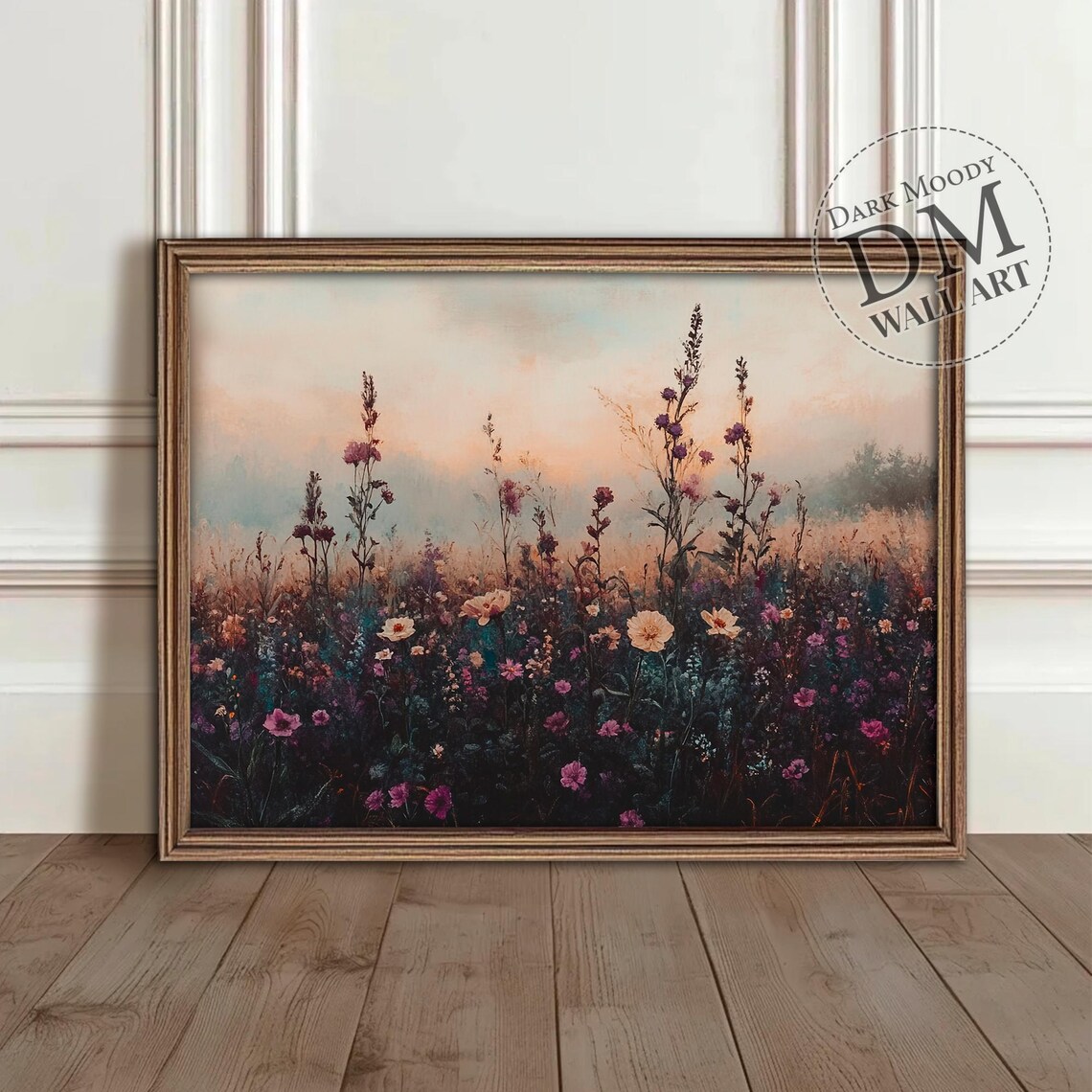 Moody Wildflower Print, Vintage Floral Wall Art