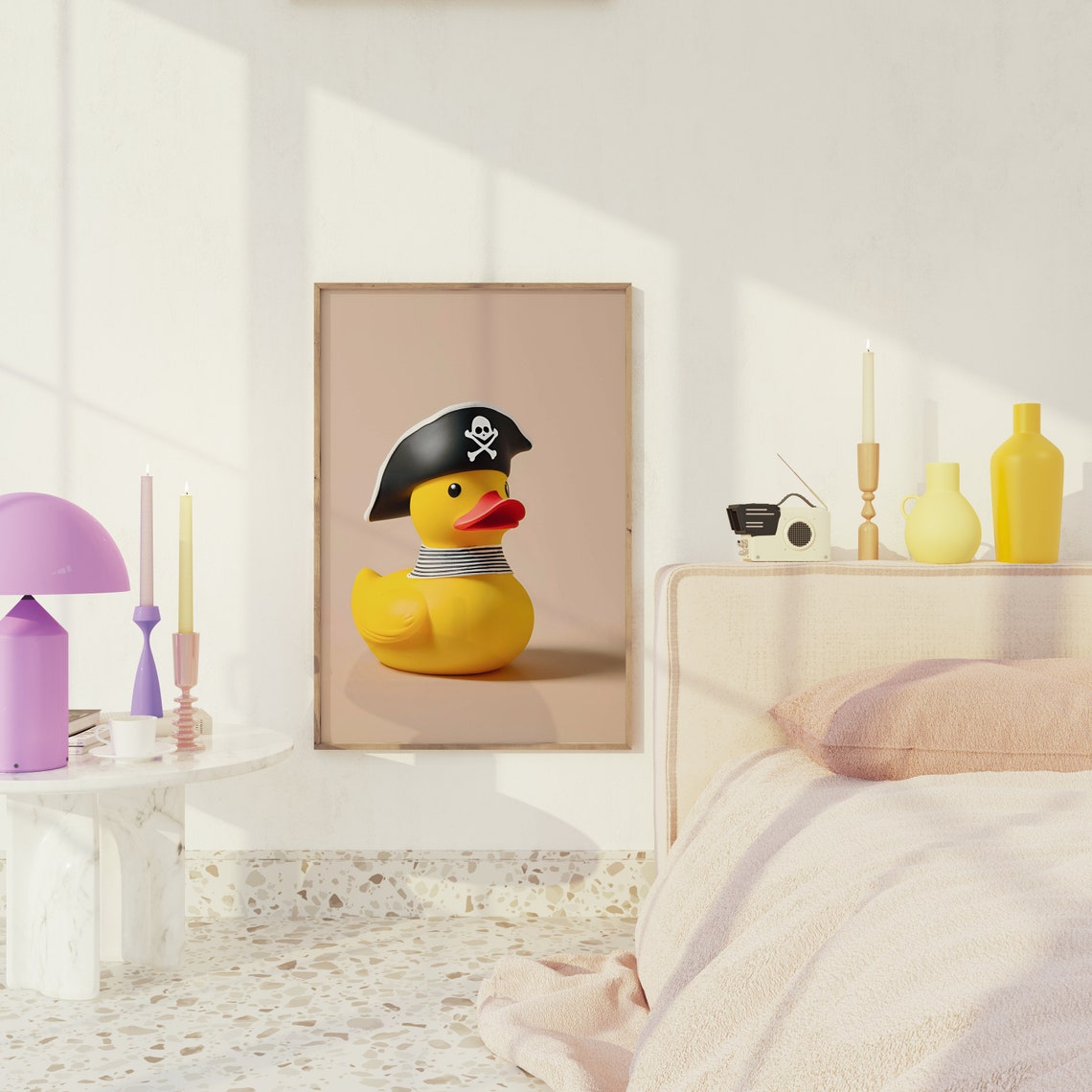 Pirate Rubber Duck Quirky Bathroom Print Funny Kids Gift Decor - Image 2