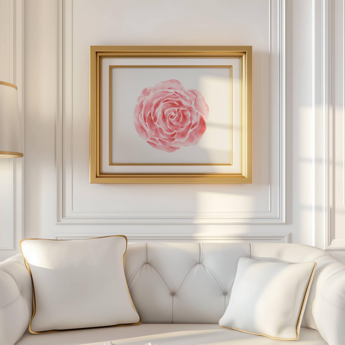 Blush Watercolor Rose Single Bloom Soft Elegant Floral Poster - Image 3