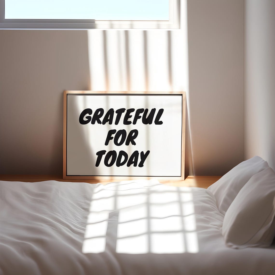 Grateful For Today Black Bold Retro Lettering Positive Quote Poster - Image 2