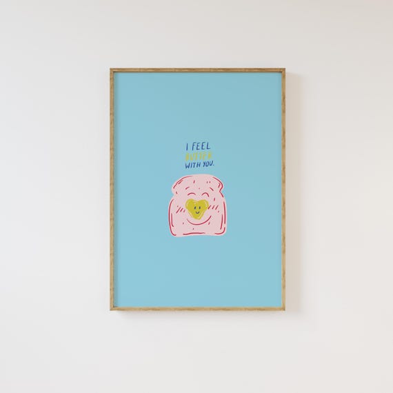 Cute Butter Art Poster Kitchen Wall Art Coffee Bar Poster Butter Food Illustration Abstract Kitchen Art Kitchen Wall Art