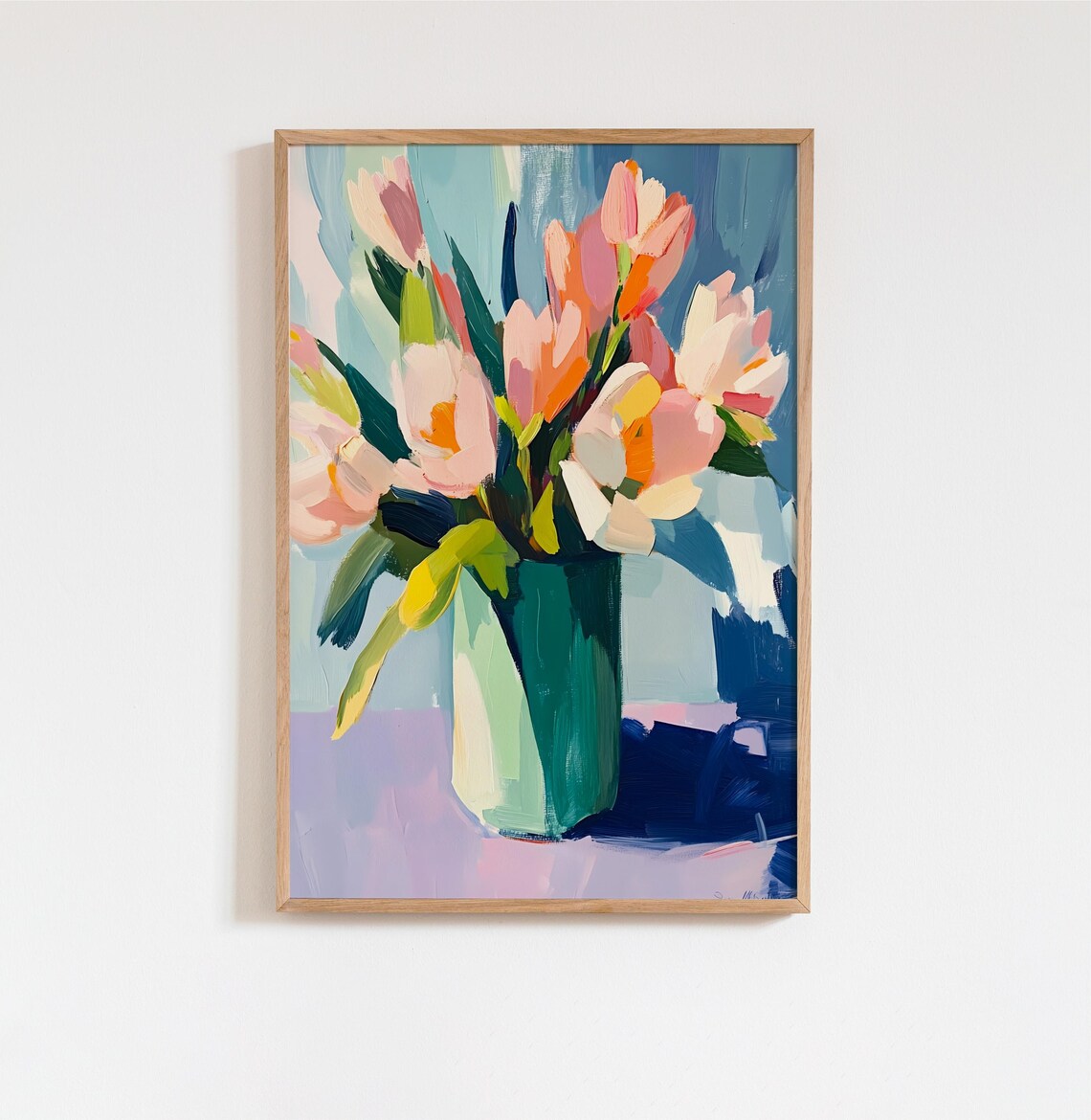 Tulips Oil Painting Print, Vintage Matisse Style