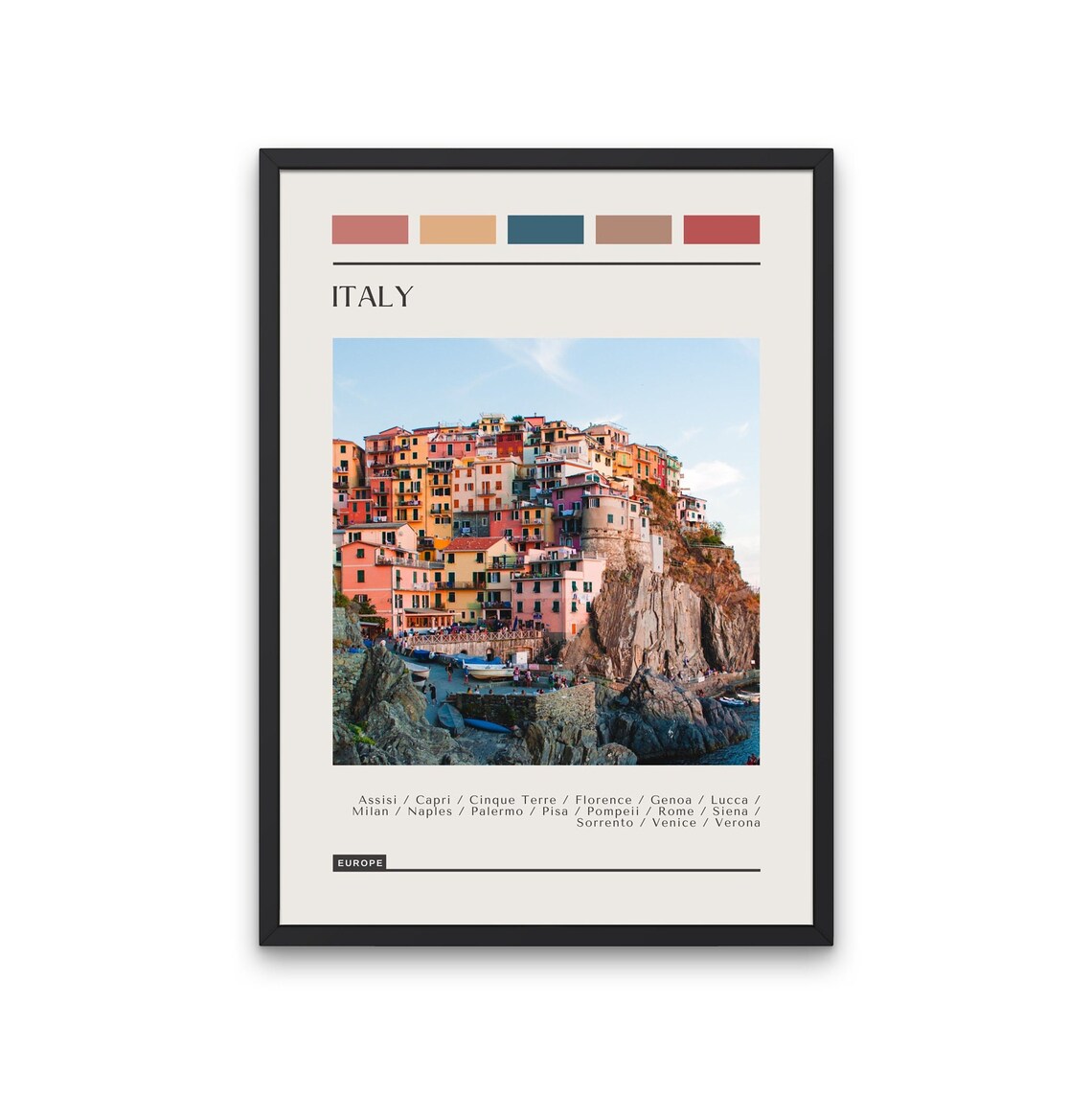 Italy Cinque Terre Colorful Cliffside Village Coast Photo Poster