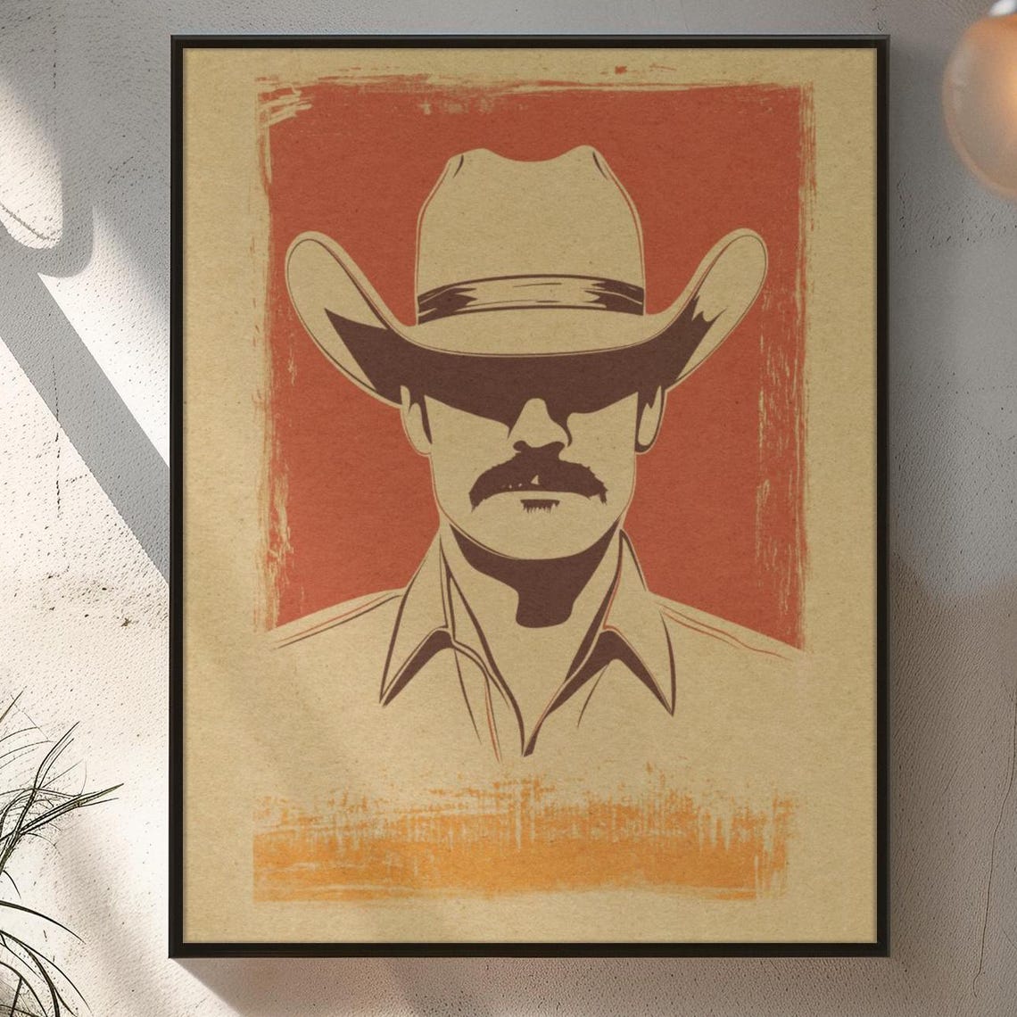 Rustic Cowboy Wall Art Vintage Western Print Premium Matte Paper Poster