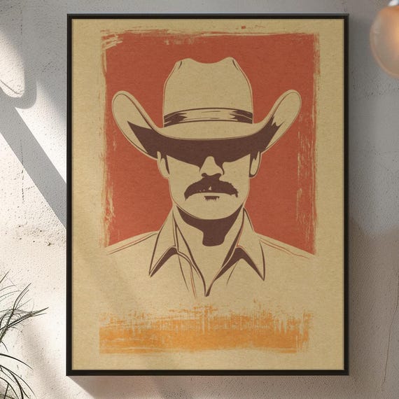 Rustic Cowboy Wall Art Vintage Western Print Premium Matte Paper Poster