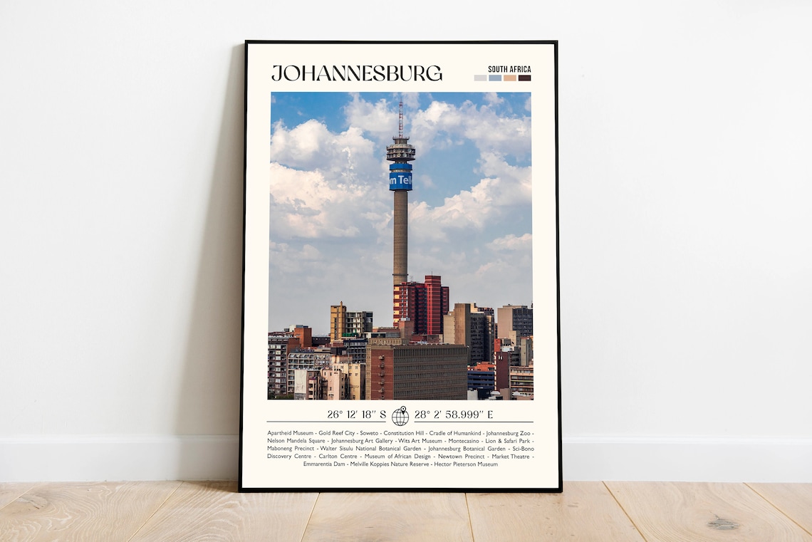 Johannesburg South Africa Hillbrow Tower Photo Travel Poster