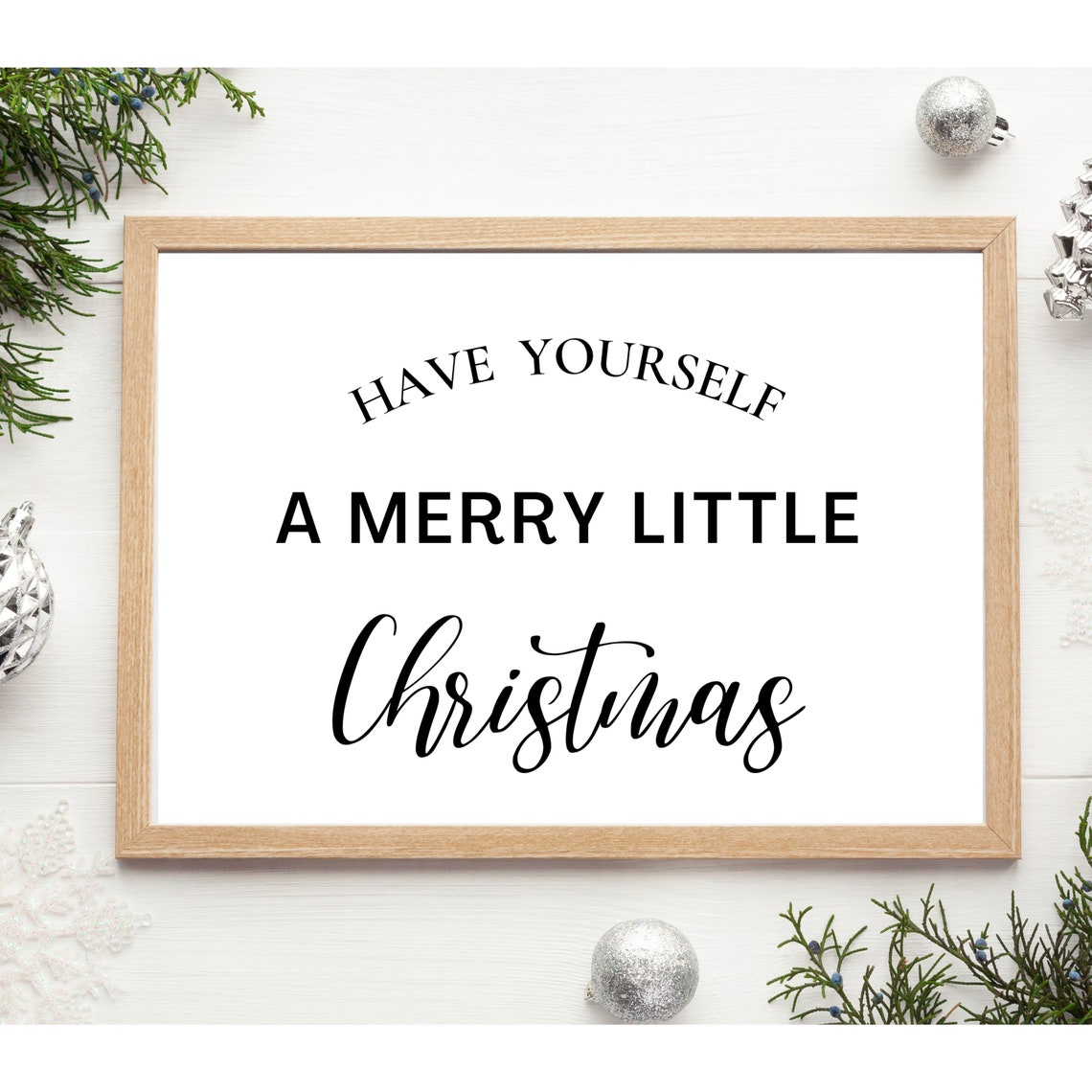 Have Yourself A Merry Little Christmas Elegant Script Poster