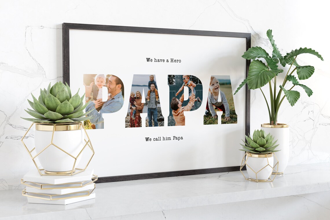 Papa Photo Collage Personalized Fathers Day Gift - Image 3