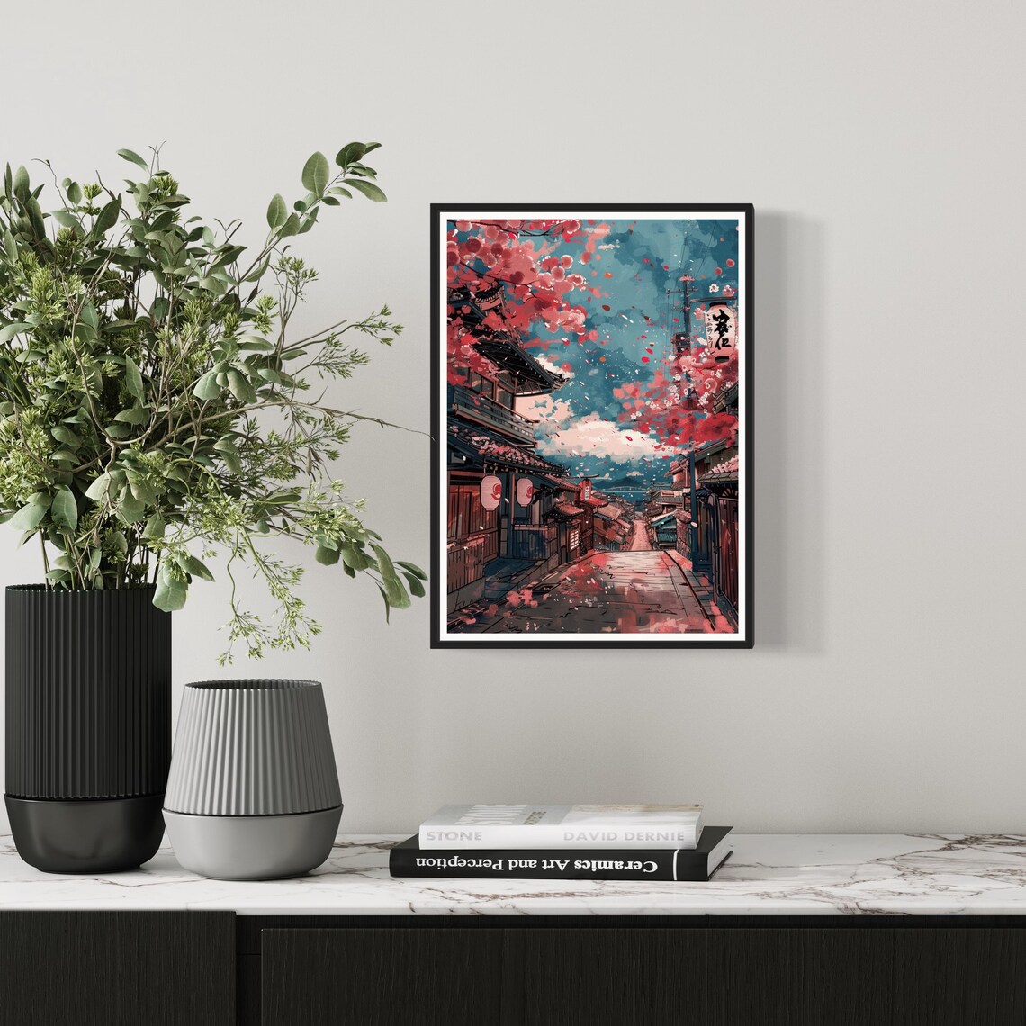 Pink Cherry Blossoms Art Print Japanese Floral Travel Poster Japan Artwork Minka Watercolour Design Kyoto Painting Oriental Wall Decor - Image 3