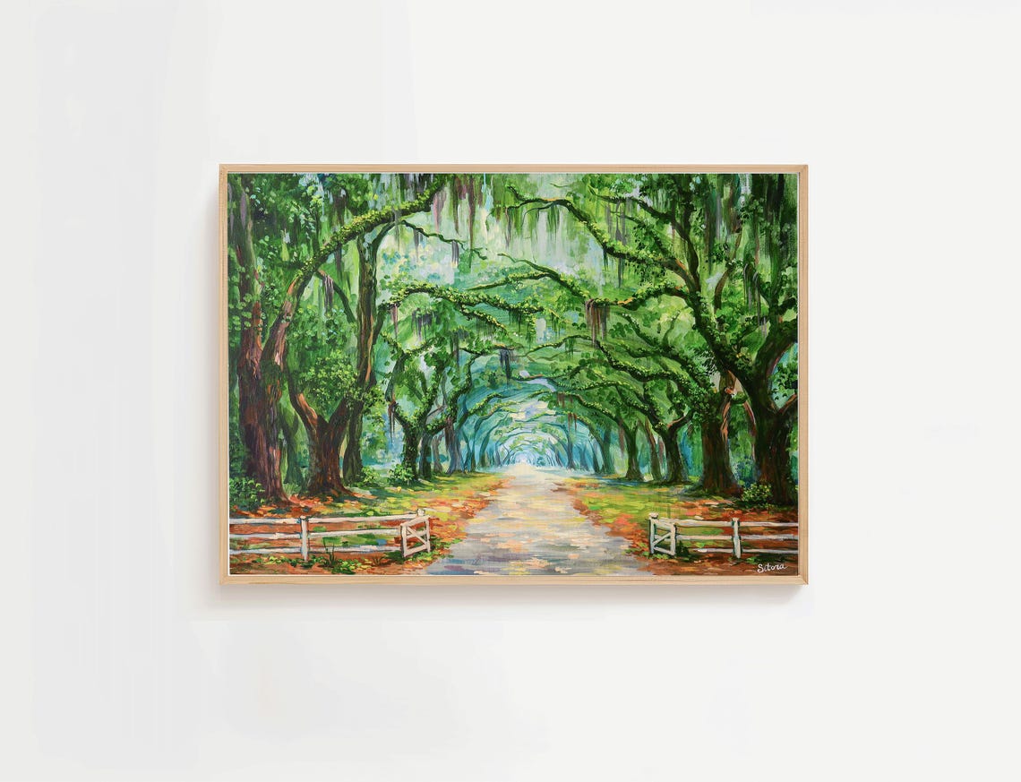 Wormsloe Avenue Oak Tree Canopy Drive Savannah Georgia Poster