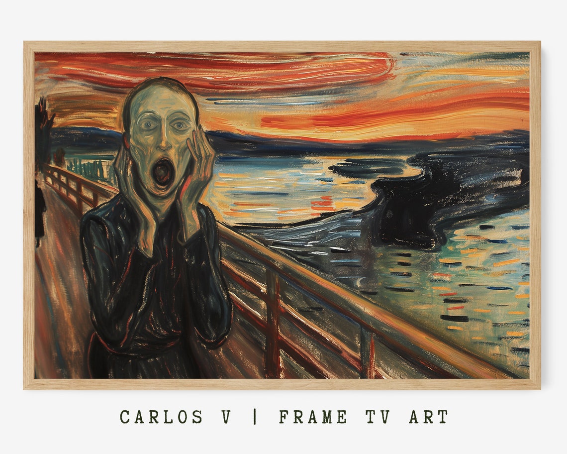 Expressionist Anguished Figure Four Panel Frame TV Art Poster - Image 2