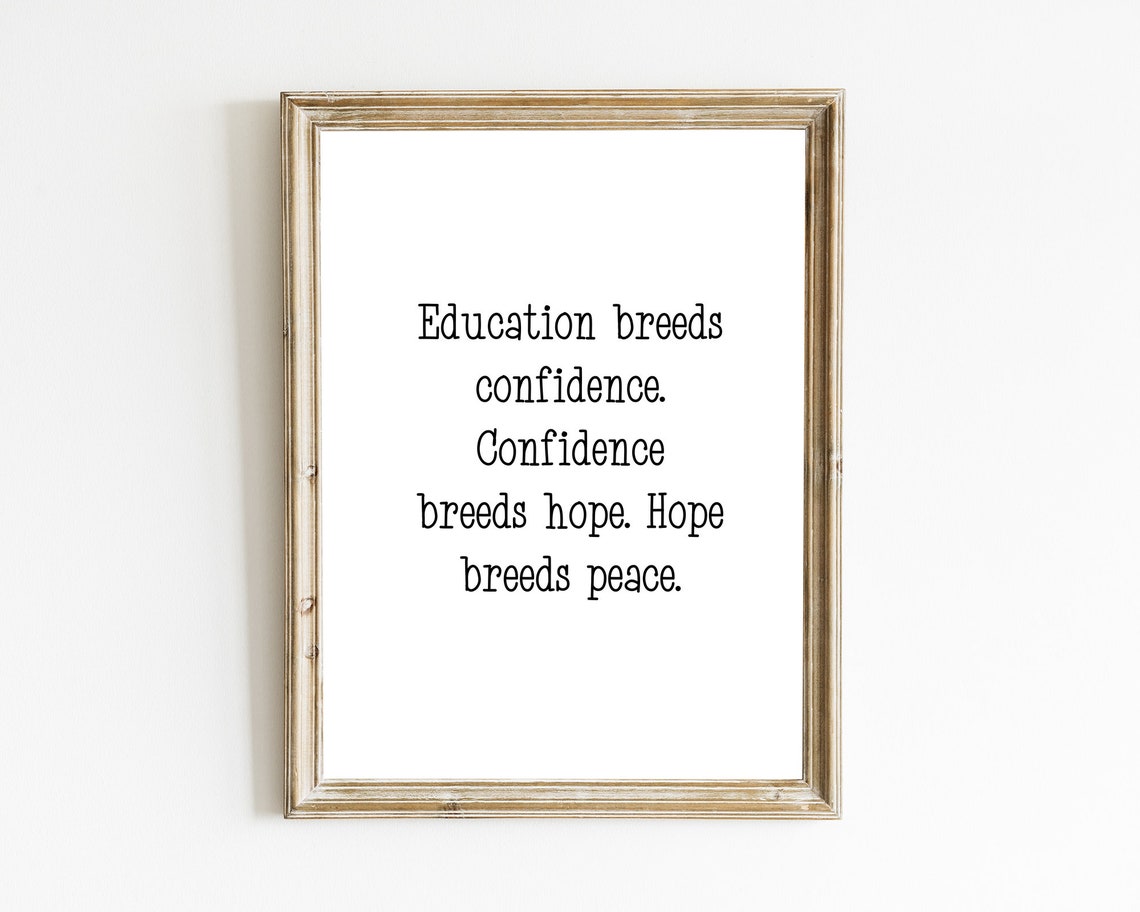 Confucius Education Breeds Confidence Hope Breeds Peace Quote Wall Art - Image 2