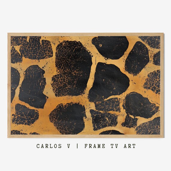 Distressed Vintage Leopard Fur Texture Amber Black Pattern Poster