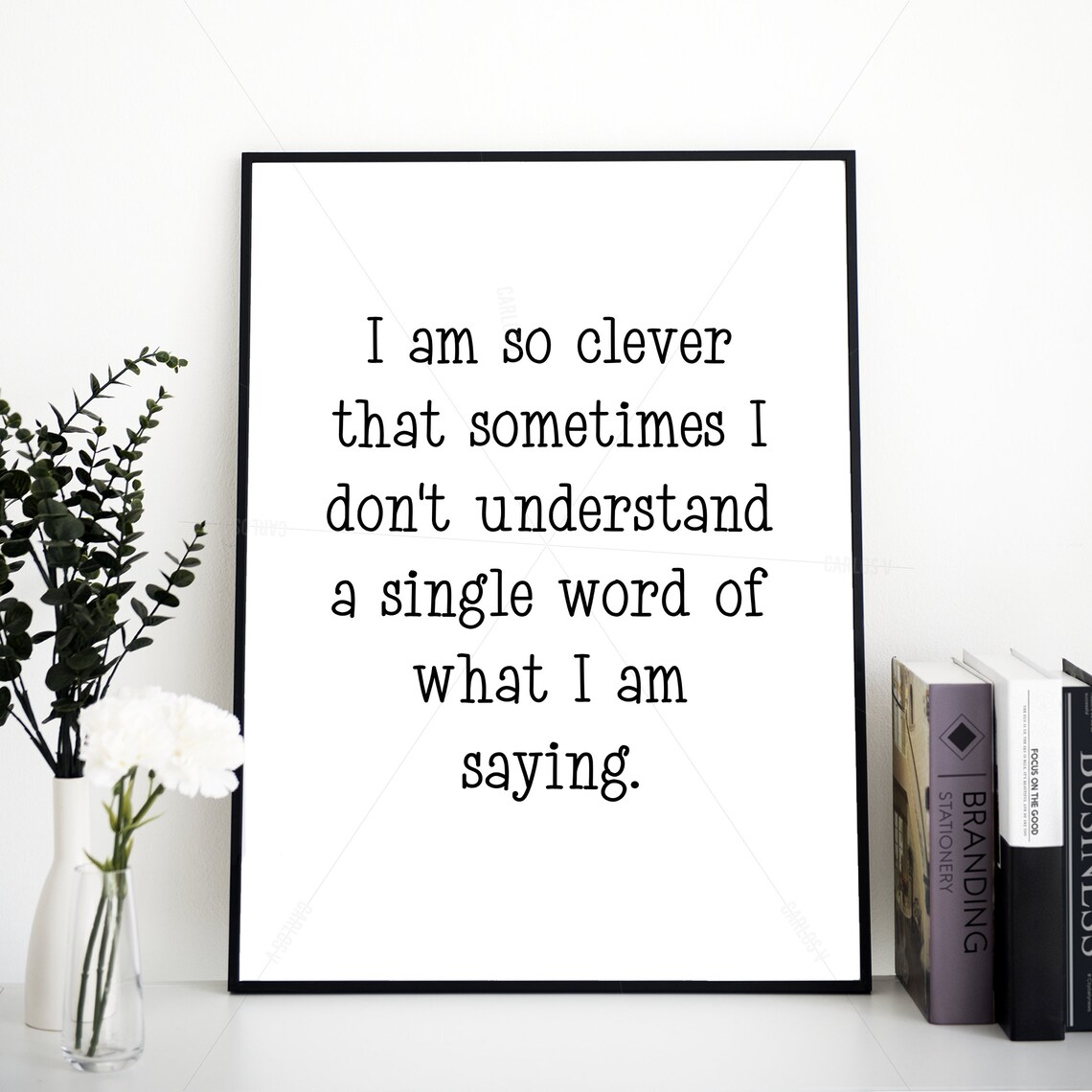 Oscar Wilde I Am So Clever I Dont Understand What I Say Witty Quote Wall Art