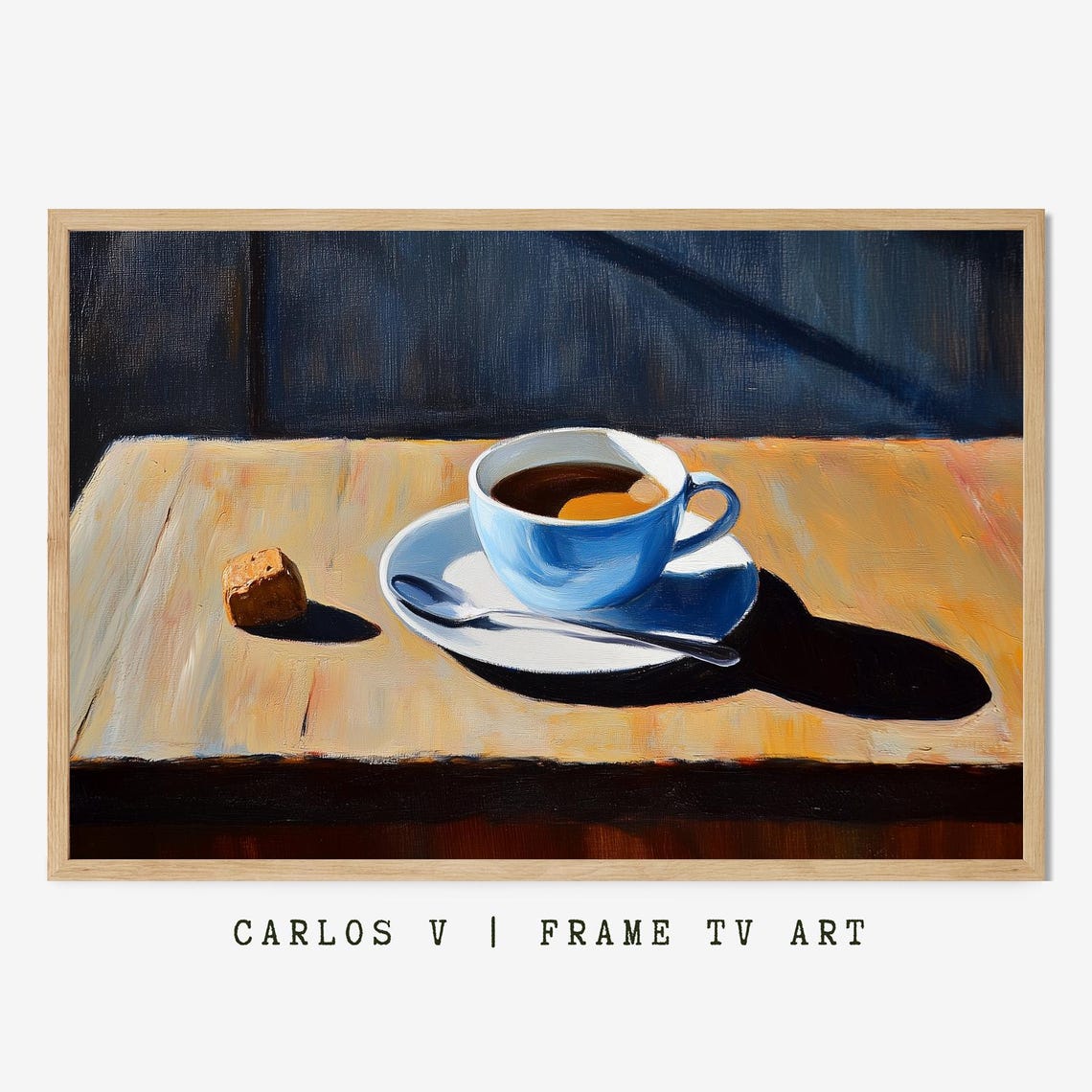 Warm Sunlight Over A Coffee Cup Tv Frame Art Coffee Lovers Themed Illustration Instant Hd 300dpi