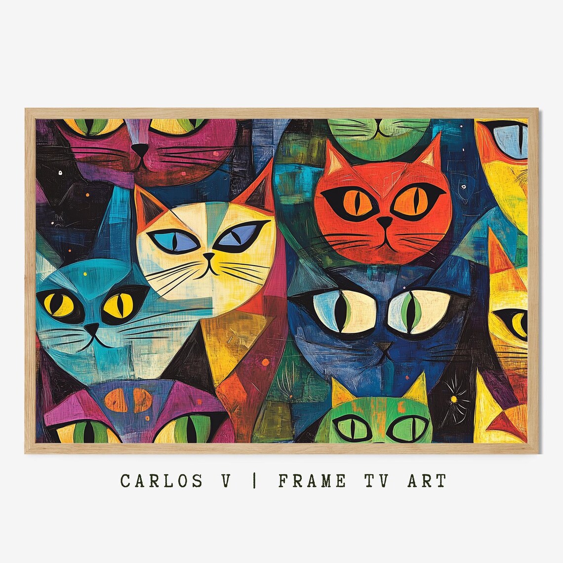 Whimsical Cat Collage, Cat Themed Illustration