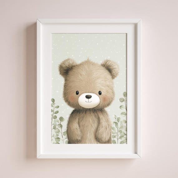 Nursery Wall Art Playful Teddy Bear File