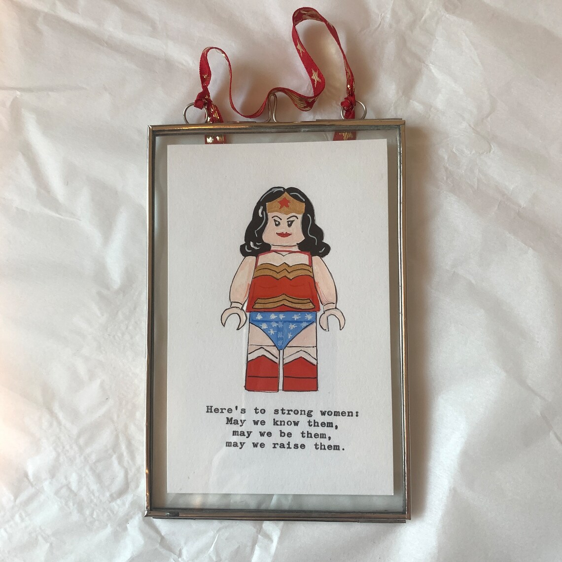 Strong Women Quote Art Print, Hand Painted Illustration