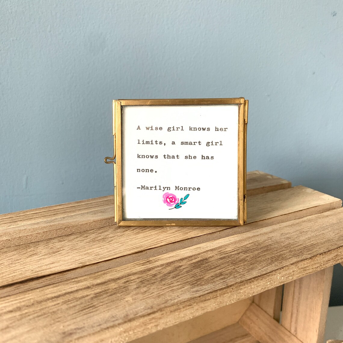 Marilyn Monroe Wise Girl Quote No Limits Hand Painted Girl Power Print - Image 2