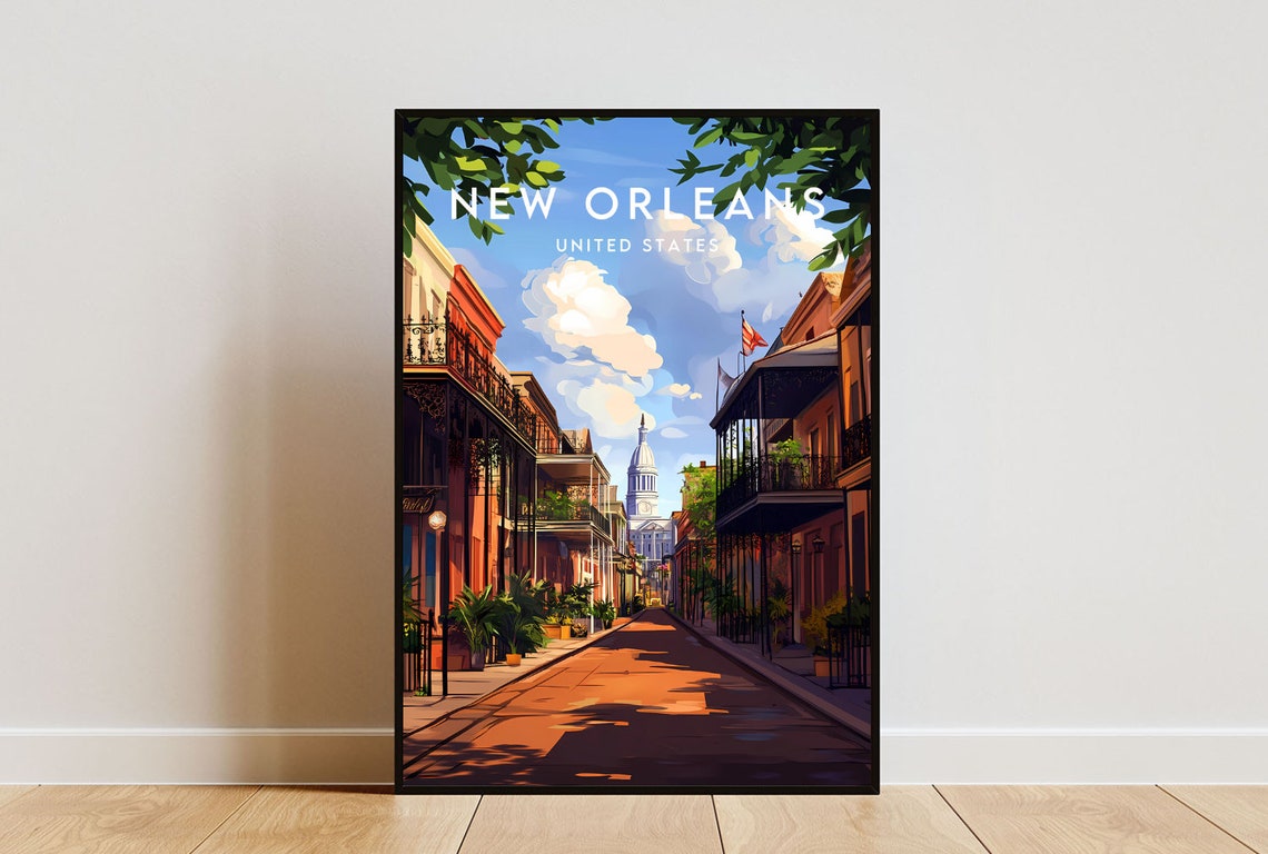New Orleans Travel Print United States New Orleans Poster America Poster Travel Wall Art America Print New Orleans Usa Louisiana
