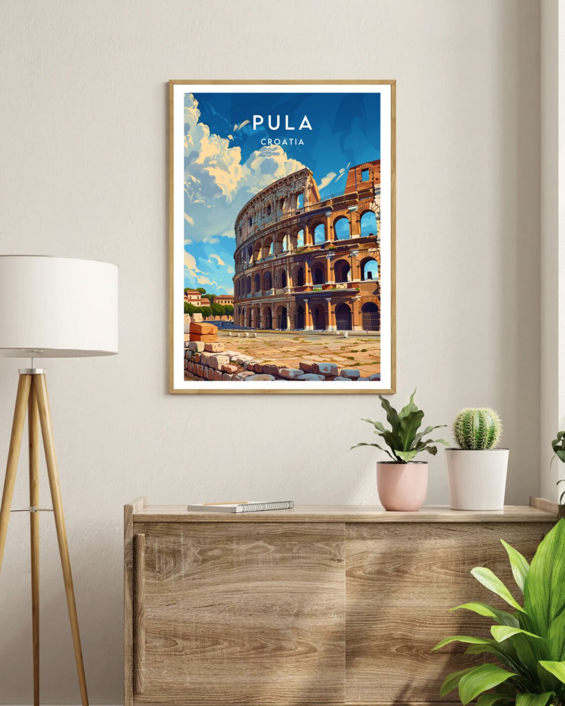 Pula Croatia Roman Amphitheater Ancient Arena Stone Travel Poster - Image 3