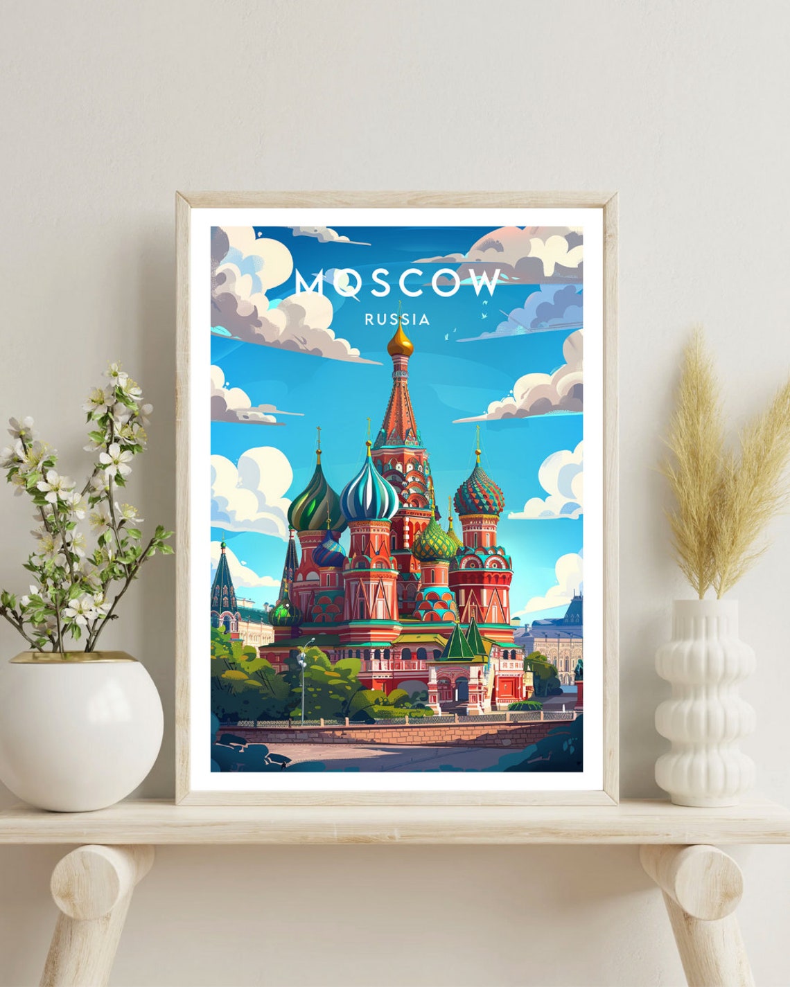 Moscow Travel Print Russia Moscow Poster Russia Poster Travel Wall Art Russia Print Russia Europe Moscow St Basils Cathedral - Image 4
