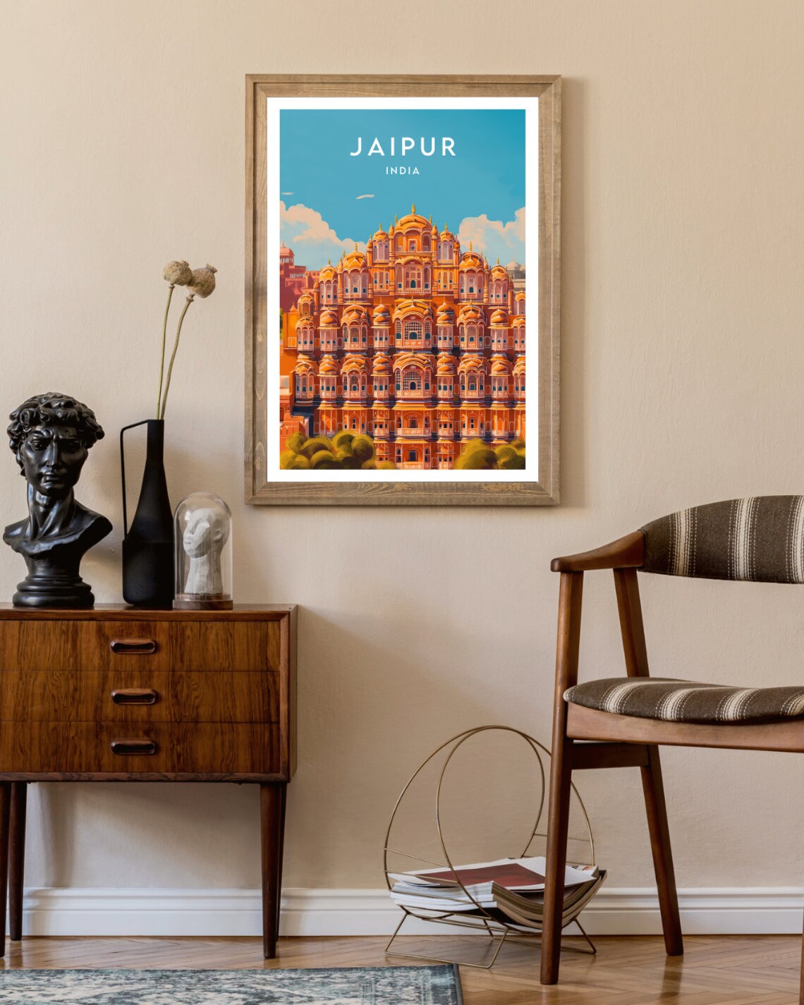 Jaipur Travel Poster, Hawa Mahal Rajasthan India - Image 2