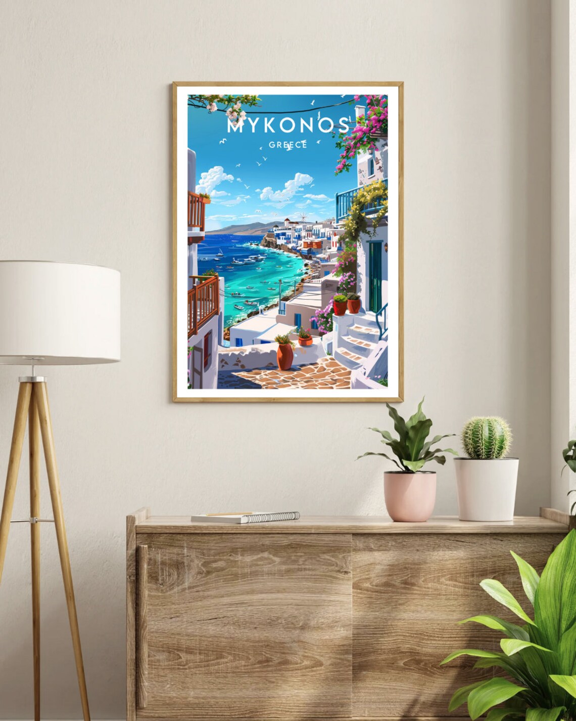Mykonos Travel Poster, Greece Island Wall Art - Image 3