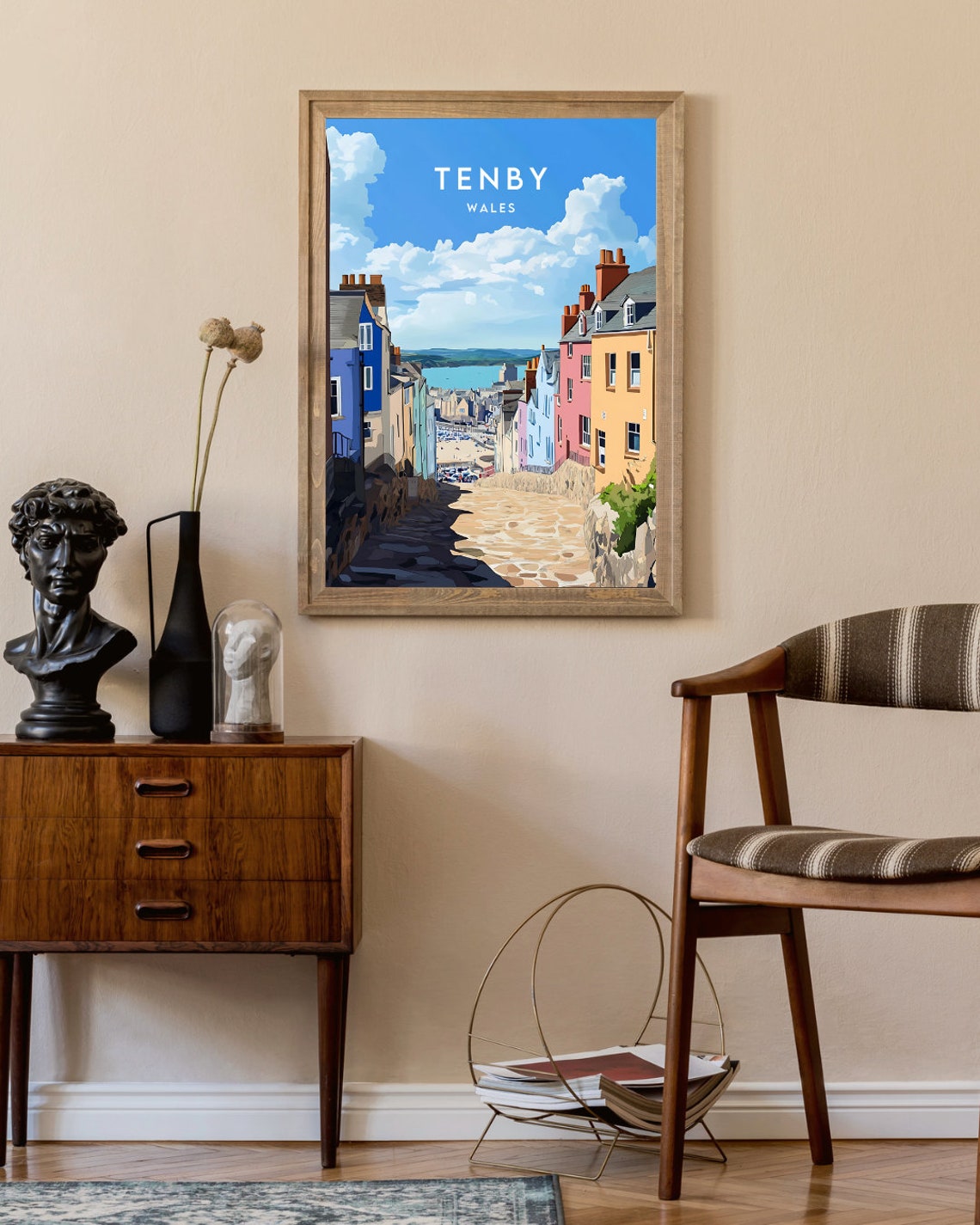 Tenby Travel Print Wales Tenby Poster Wales Poster Travel Wall Art Wales Print Poster Wales Europe Tenby Welsh Poster Print Uk - Image 2