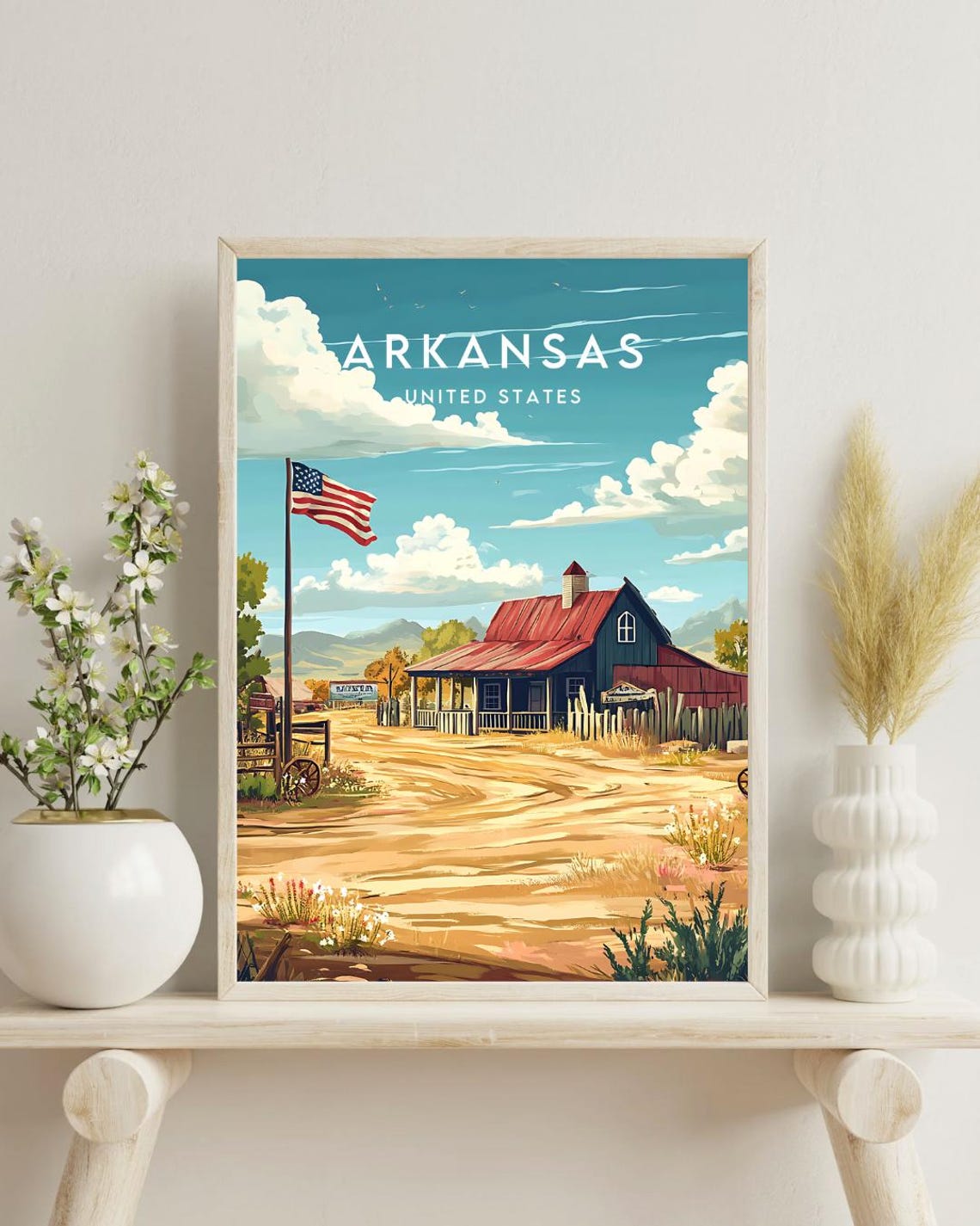 Arkansas Travel Print United States Arkansas Poster America Poster Travel Wall Art America Print America Arkansas Wall Art Usa Art - Image 4
