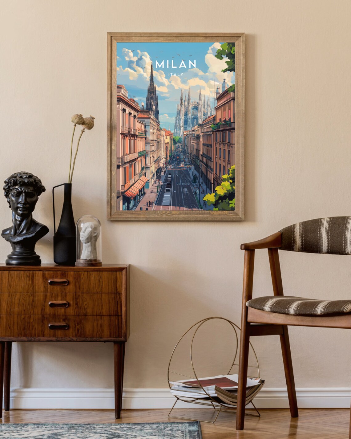 Milan Italy Gothic Cathedral Street Duomo City Center Poster - Image 2