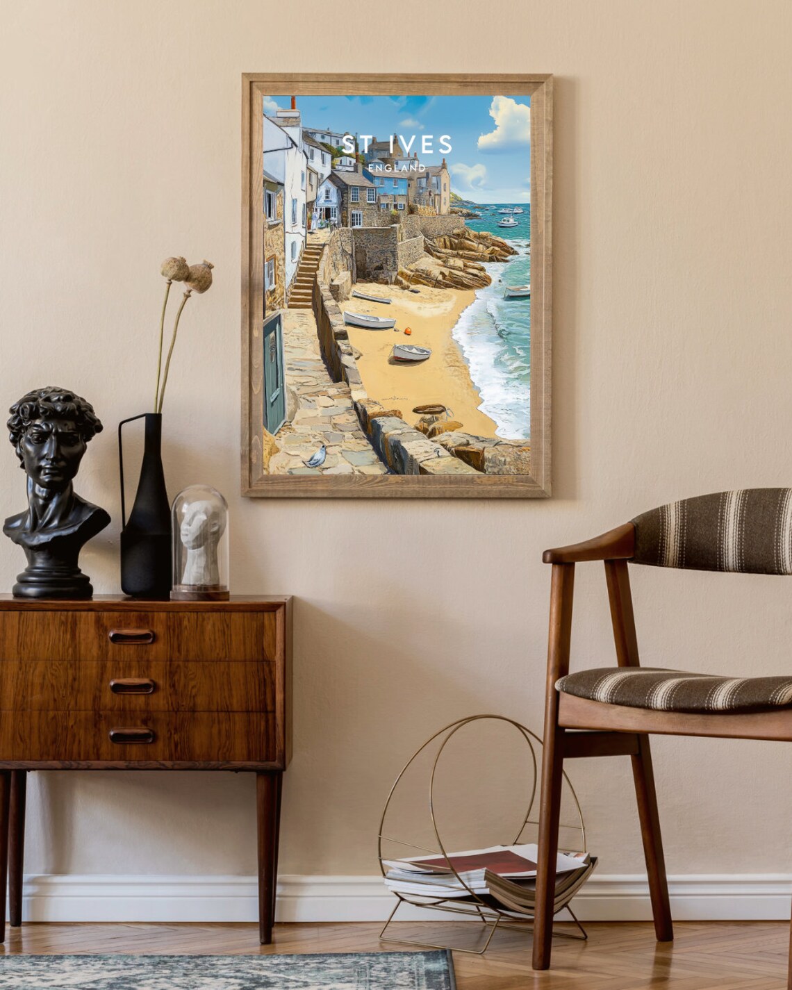 St Ives England Cornwall Fishing Village Beach Boats Coast Poster - Image 2