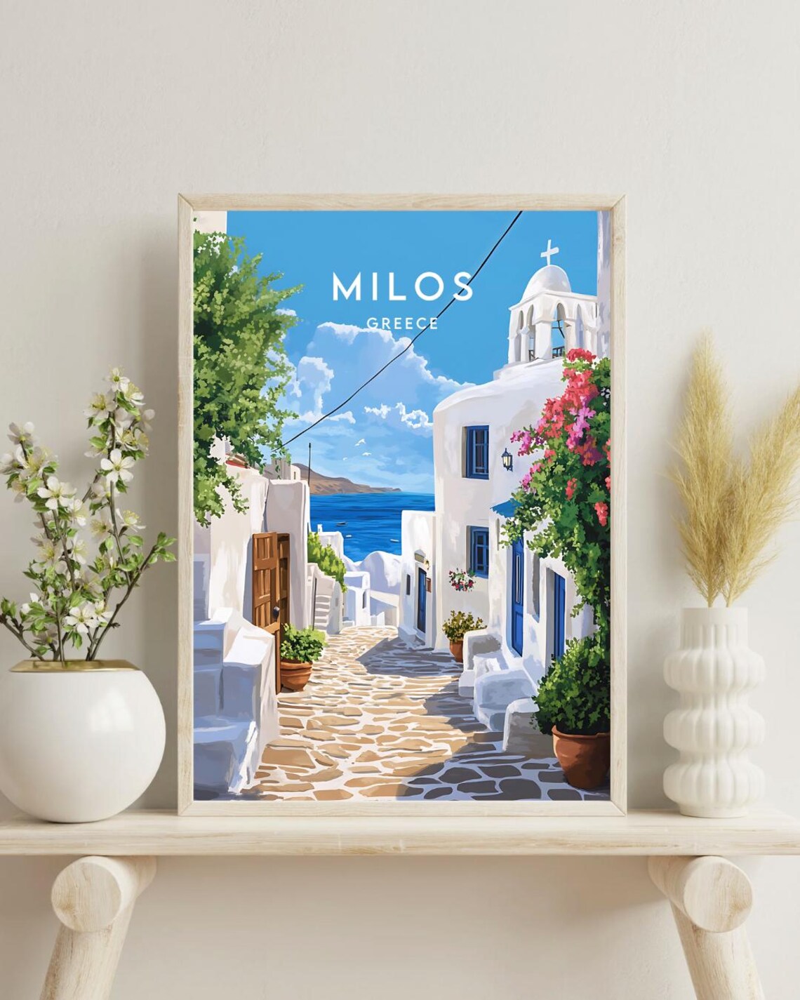 Milos Greece Travel Poster, European Wall Art - Image 4