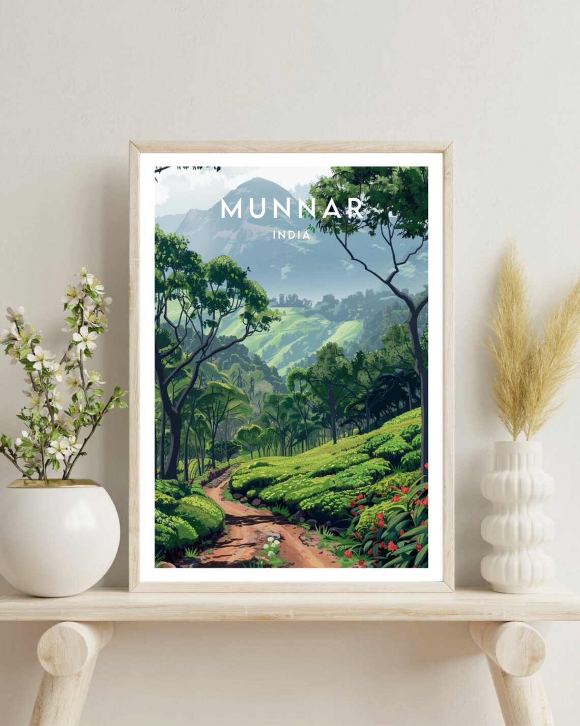 Munnar Travel Print India Munnar Poster India Poster Travel Wall Art India Print Kerala Kerala Poster South India Kochi Cochin - Image 4