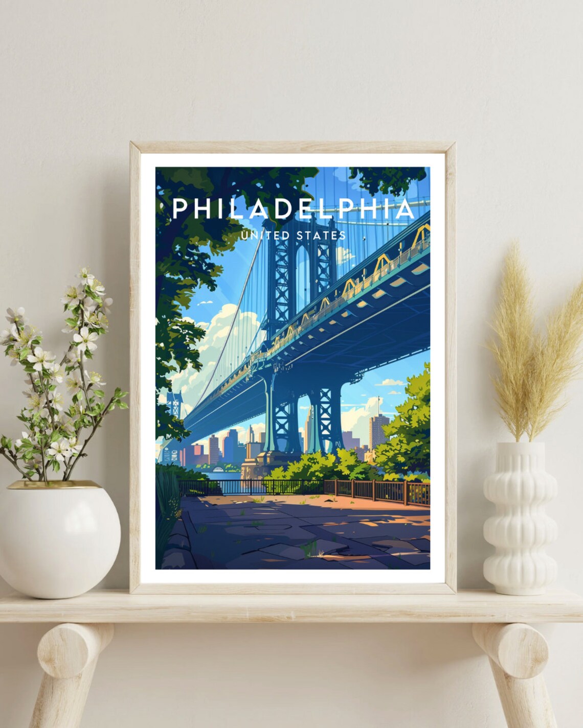 Philadelphia Travel Poster, United States Travel Art - Image 4