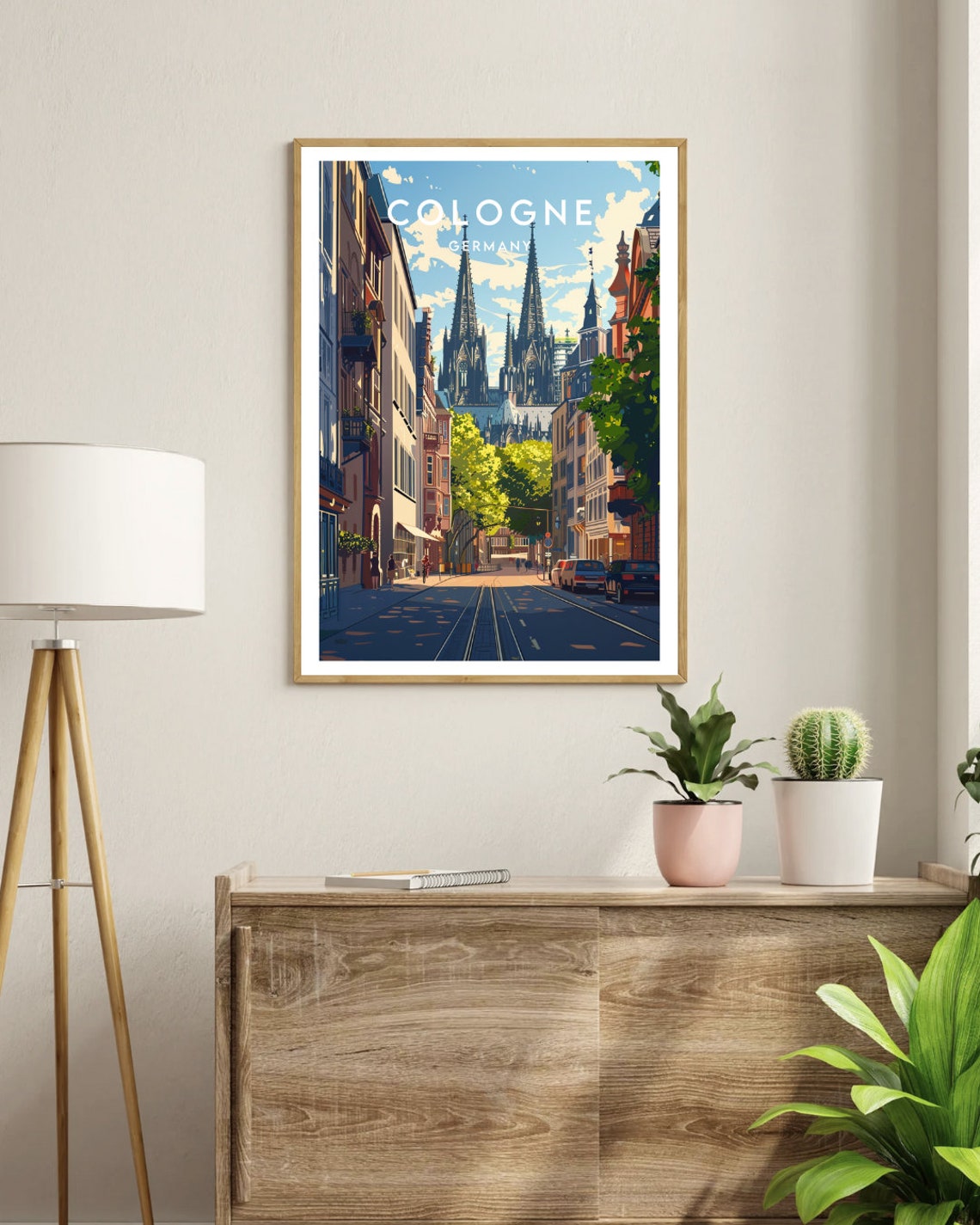 Cologne Germany Street View Cologne Cathedral Spires City Poster - Image 3