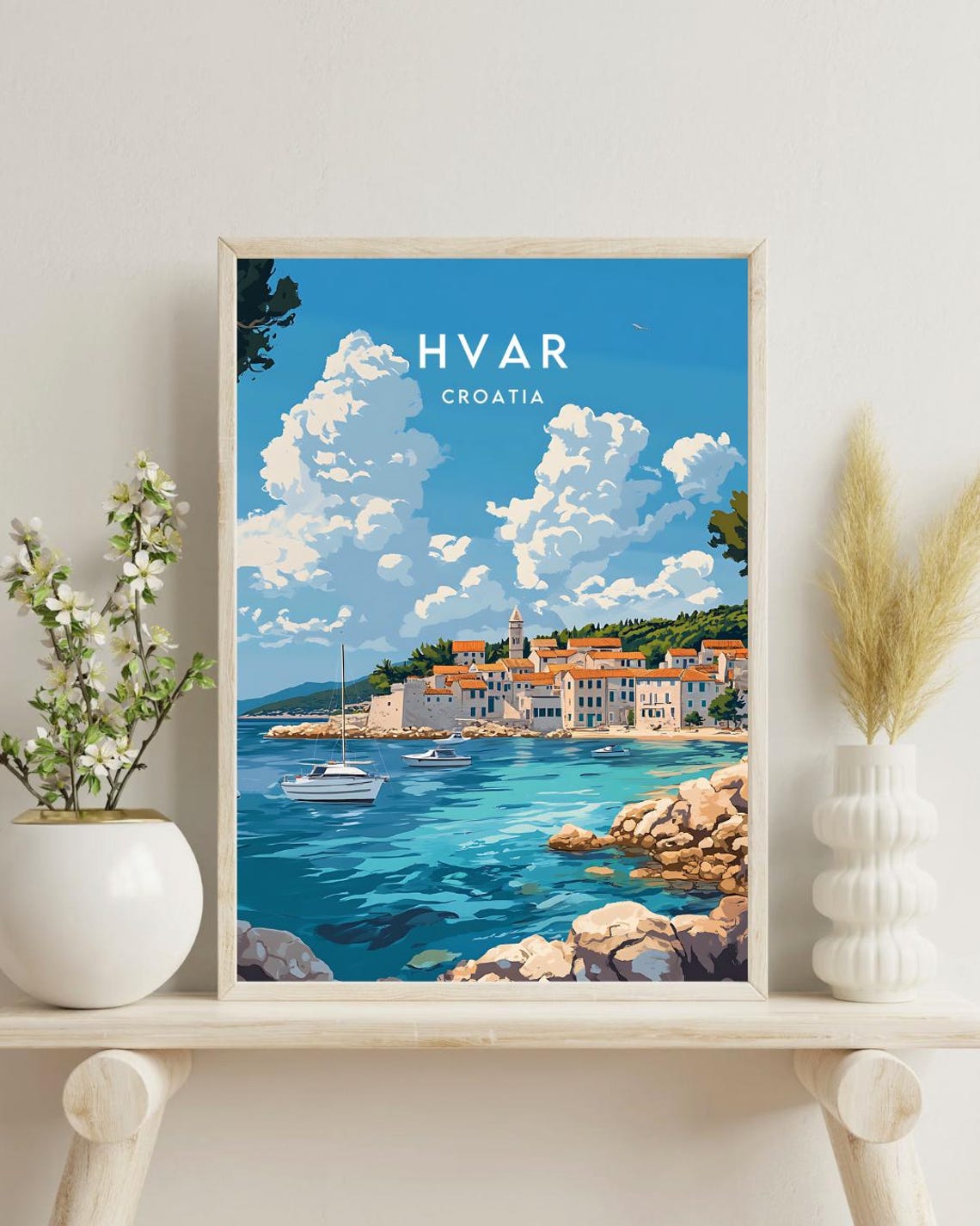 Hvar Travel Print Croatia Hvar Poster Croatia Poster Travel Wall Art Croatia Print Croatia Hvar Wall Art Croatian Print Hvar Print - Image 4