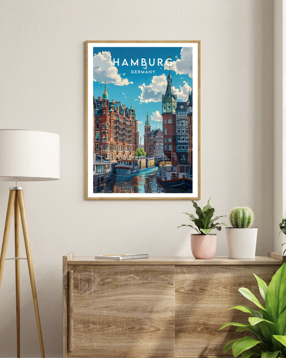 Hamburg Germany Historic Brick Architecture on the Elbe Canal Poster - Image 3