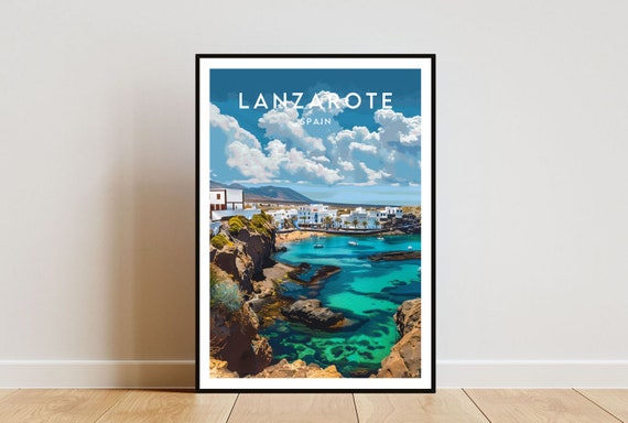Lanzarote Travel Poster, Spain Europe