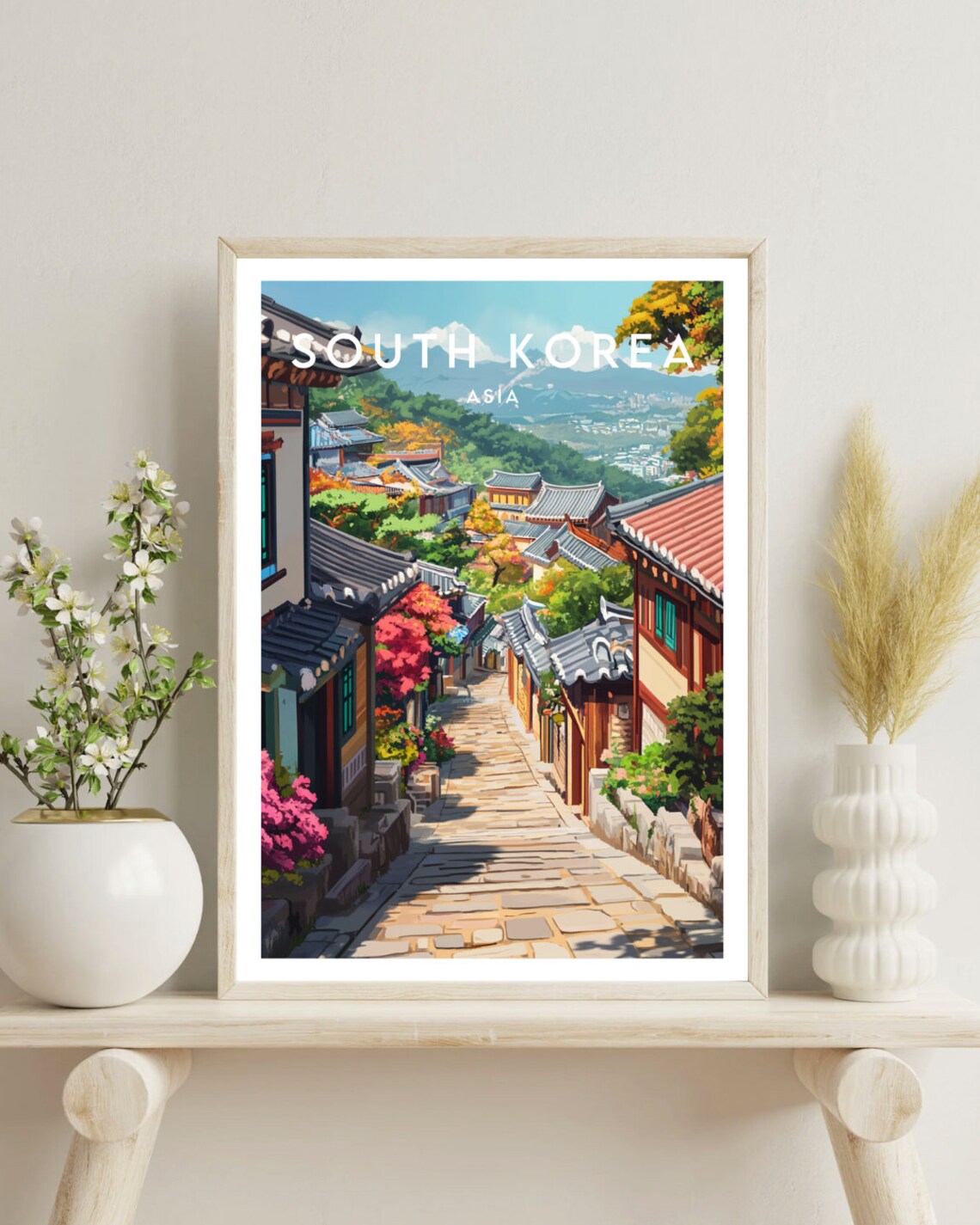 South Korea Seoul Old Bukchon Hanok Village Travel Art Poster - Image 4