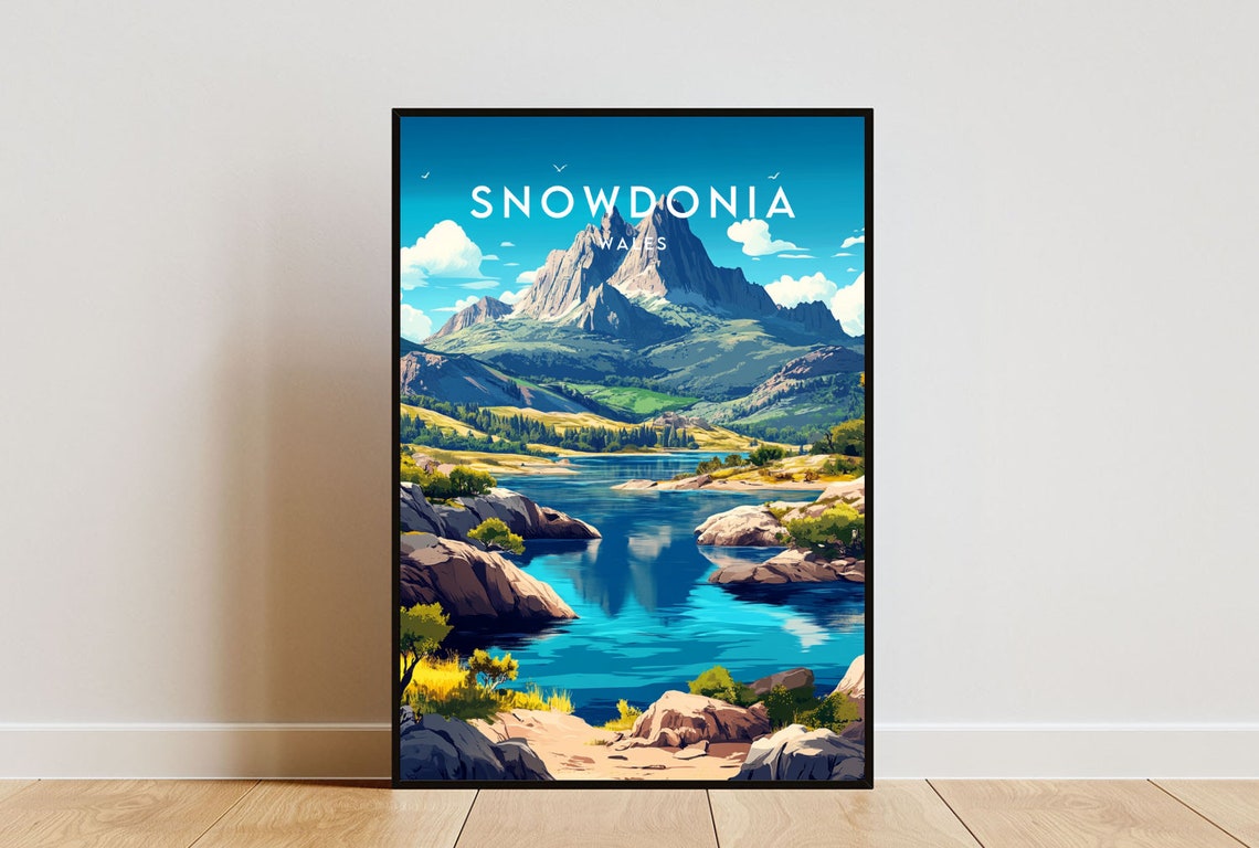Snowdonia Travel Print Wales Snowdonia Poster Wales Poster Travel Wall Art Wales Print Poster Wales Europe Snowdonia