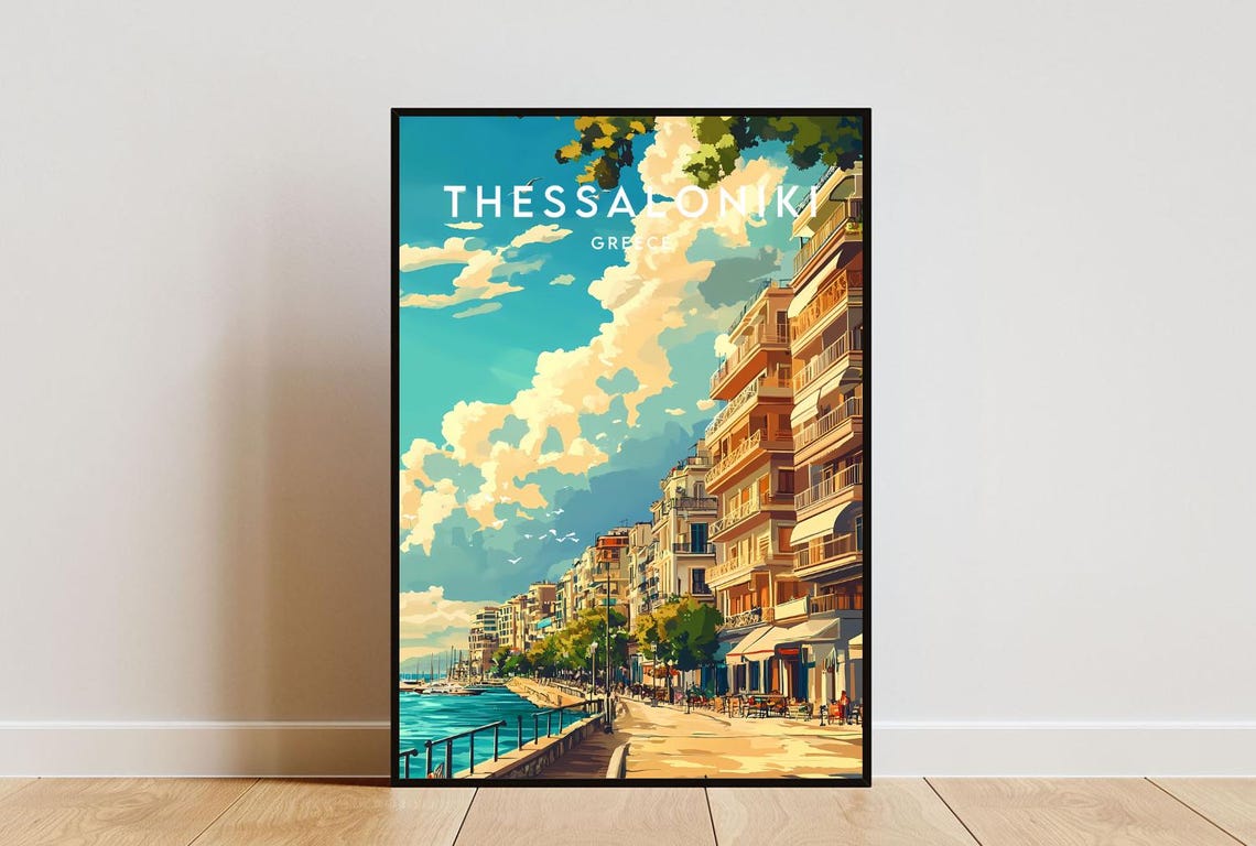 Thessaloniki Travel Print Greece Thessaloniki Poster Greece Poster Travel Wall Art Greece Print Greece Europe Thessaloniki Print