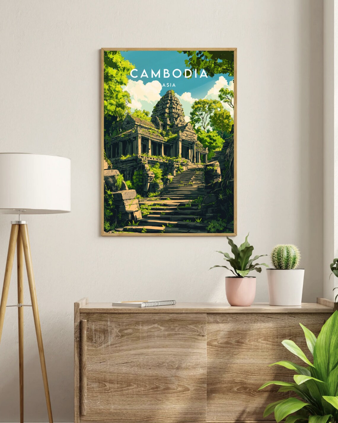 Angkor Wat Cambodia Travel Poster, Southeast Asia - Image 3