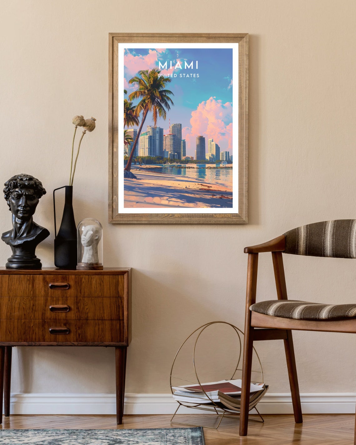 Miami Travel Print United States Miami Poster America Poster Travel Wall Art America Print America Miami Usa Florida Travel - Image 2