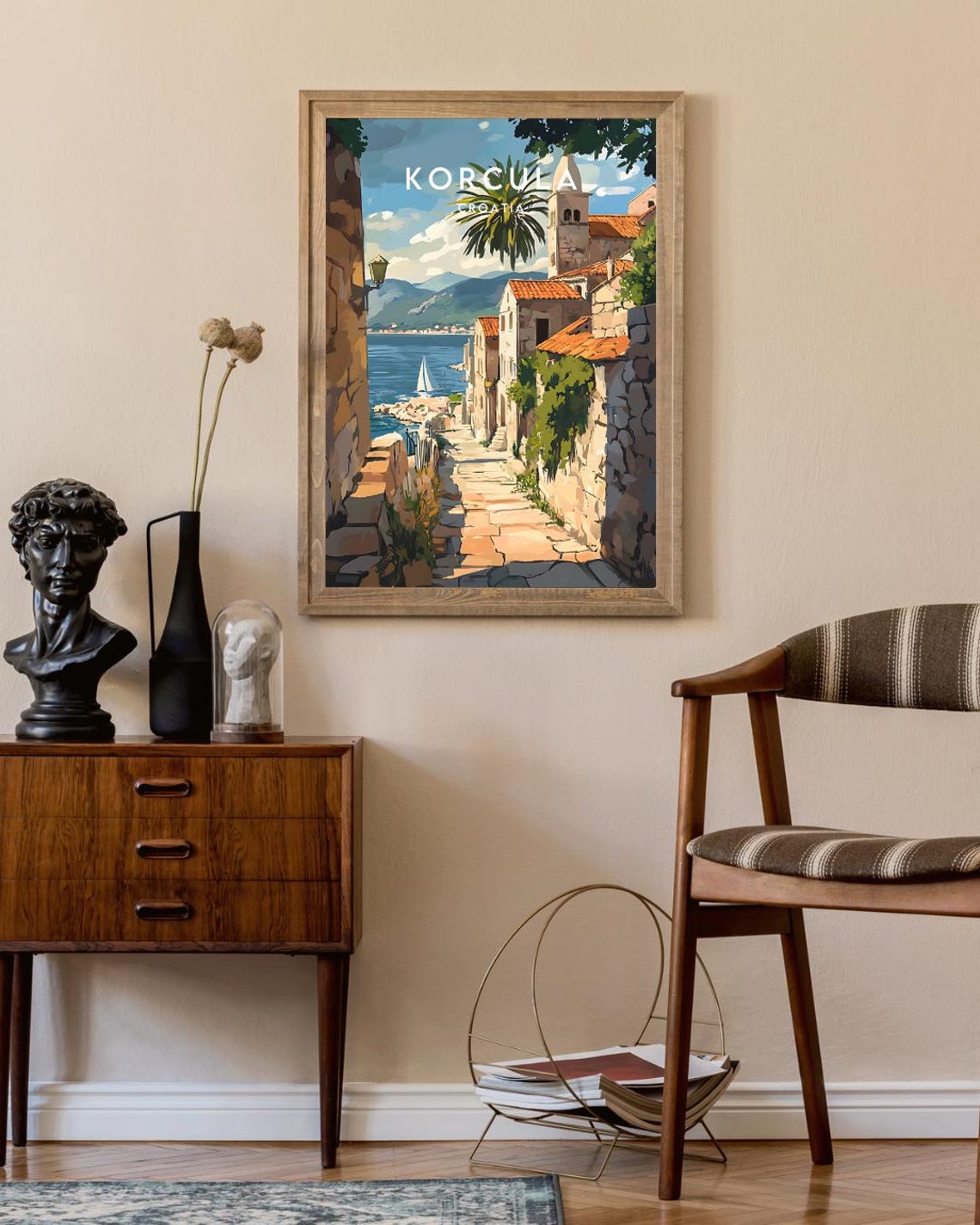 Korcula Travel Print Croatia Korcula Poster Croatia Poster Travel Wall Art Croatia Print Croatia Korcula Wall Art Croatian Print - Image 2