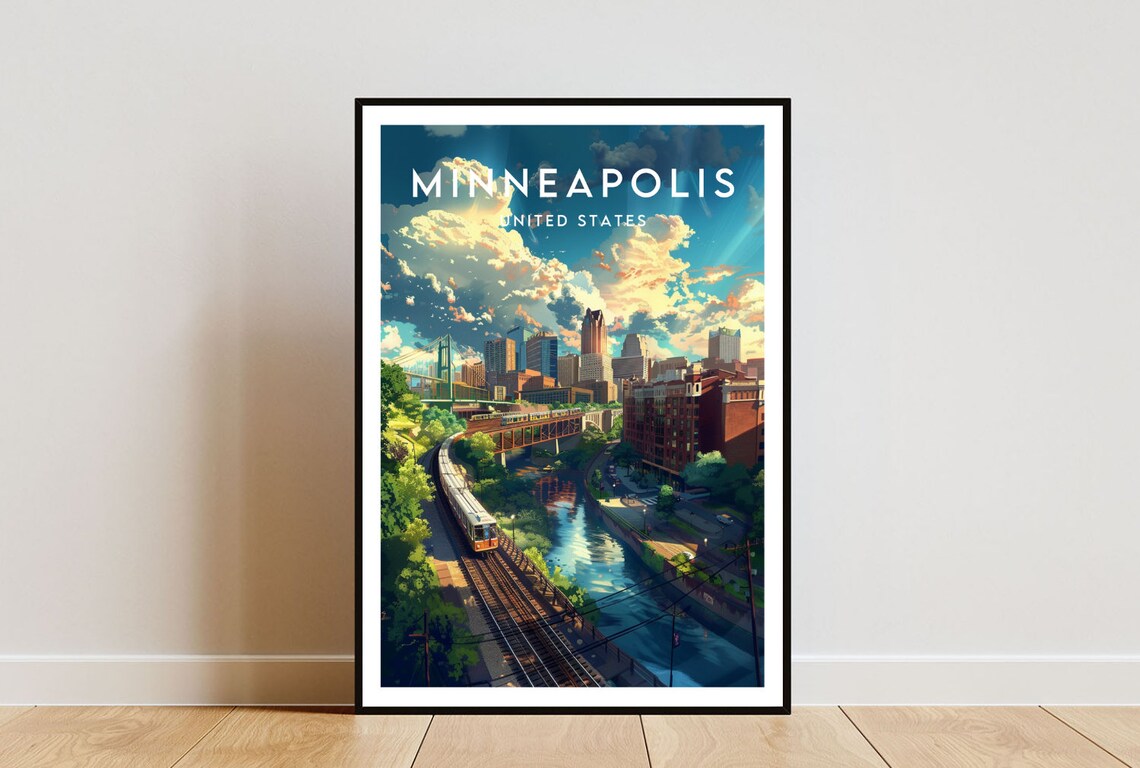 Minneapolis Travel Poster, United States City Print