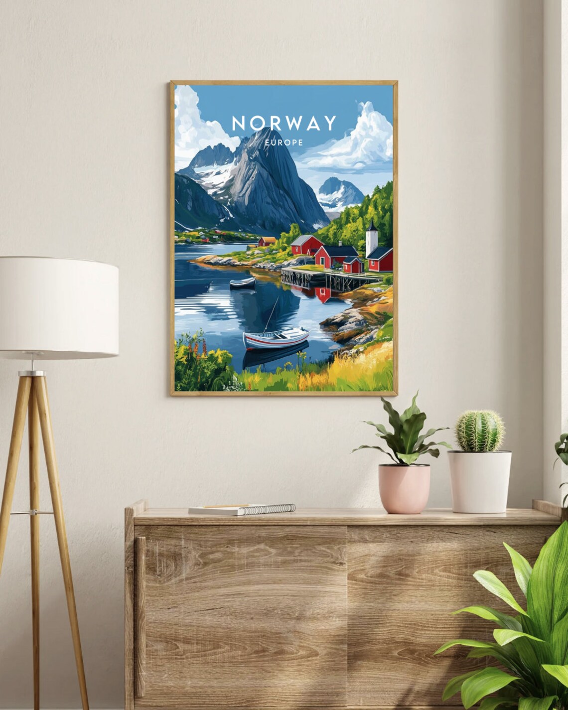 Norway Travel Poster, Oslo and Scandinavia Fjords - Image 3