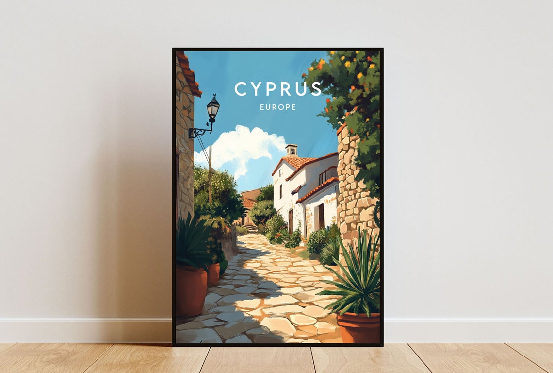 Cyprus Travel Print Europe Europe Poster Cyprus Poster Travel Wall Art Cyprus Print Cyprus Europe Paphos Cypriot Travel Poster