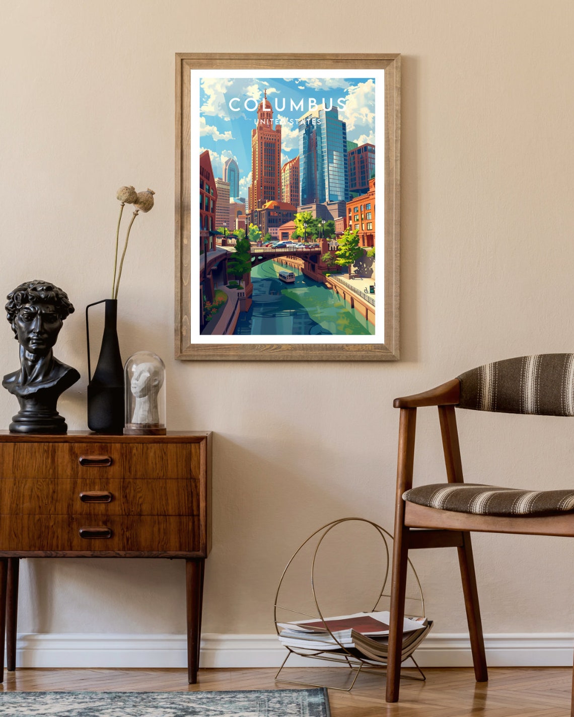 Columbus Travel Print United States Columbus Poster America Poster Travel Wall Art America Print America Columbus Usa Ohio Travel - Image 2